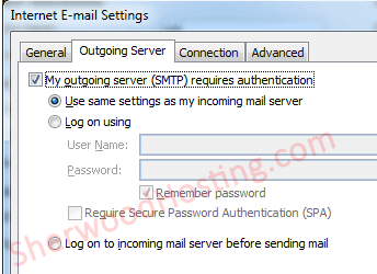 smtp server settings